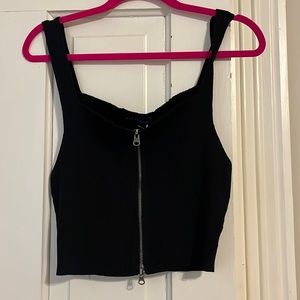 Kittenish black zipper tank